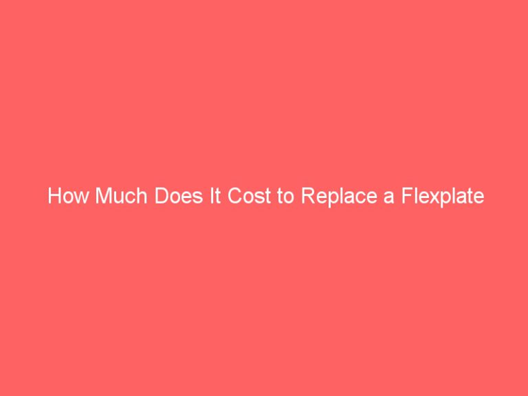 How Much Does It Cost to Replace a Flexplate