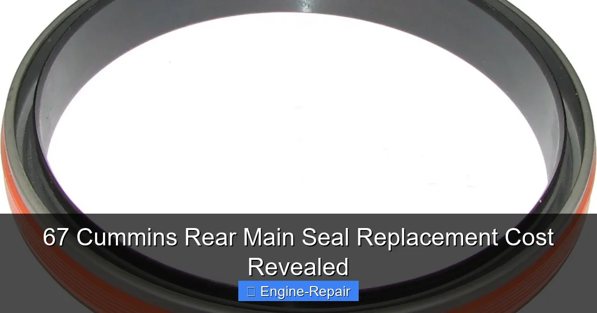 67 Cummins Rear Main Seal Replacement Cost Revealed