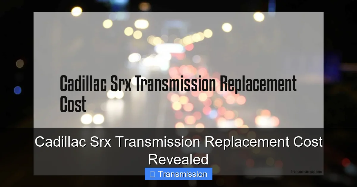 Cadillac Srx Transmission Replacement Cost Revealed