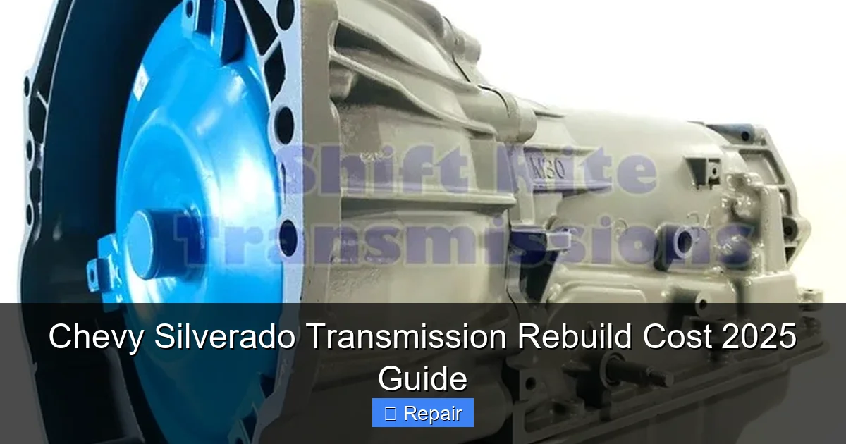 Chevy Silverado Transmission Rebuild Cost 2025 Guide