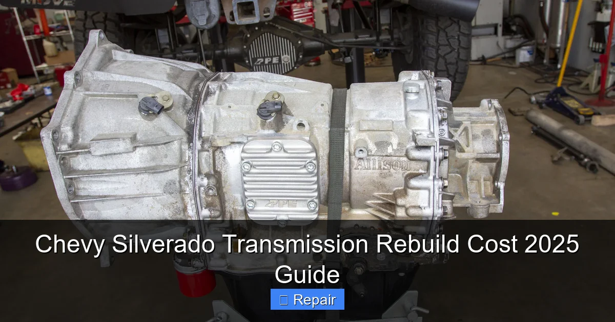 Chevy Silverado Transmission Rebuild Cost 2025 Guide