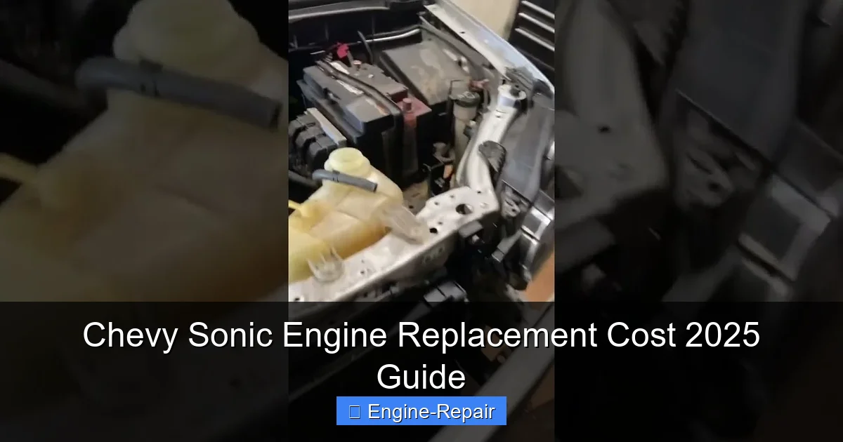 Chevy Sonic Engine Replacement Cost 2025 Guide