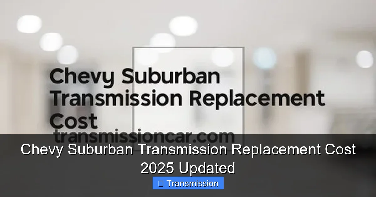 Chevy Suburban Transmission Replacement Cost 2025 Updated