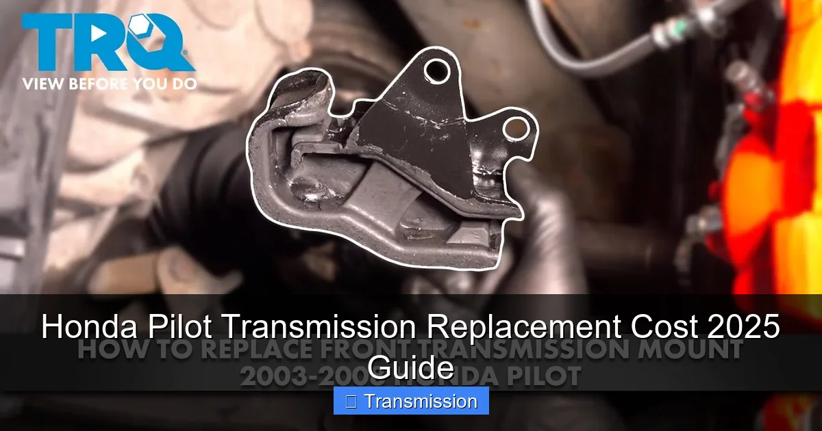 Honda Pilot Transmission Replacement Cost 2025 Guide