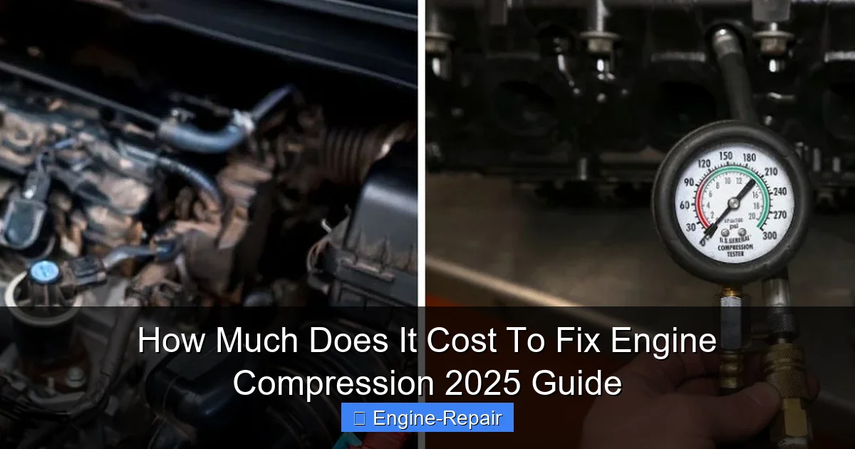 How Much Does It Cost To Fix Engine Compression 2025 Guide
