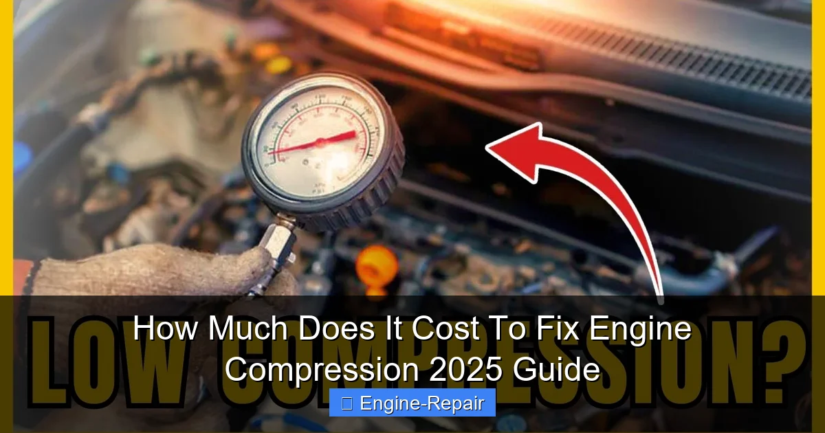 How Much Does It Cost To Fix Engine Compression 2025 Guide
