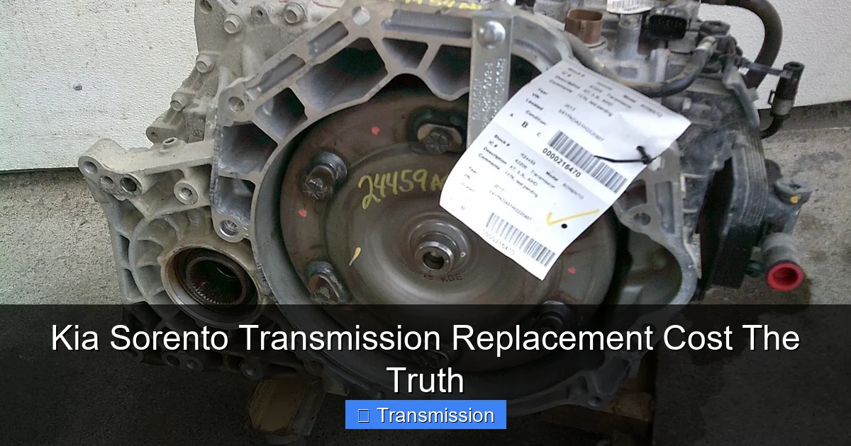 Kia Sorento Transmission Replacement Cost The Truth