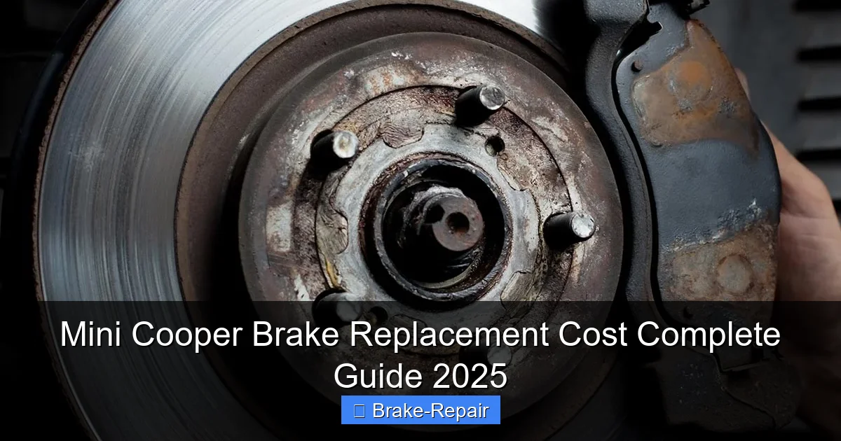 Mini Cooper Brake Replacement Cost Complete Guide 2025