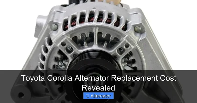 Toyota Corolla Alternator Replacement Cost Revealed
