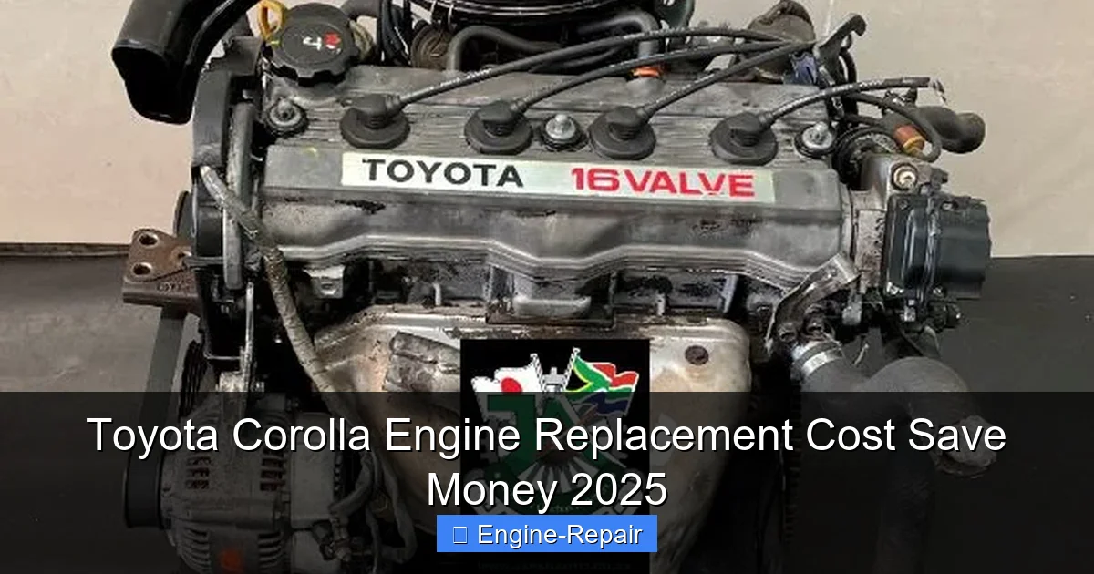 Toyota Corolla Engine Replacement Cost Save Money 2025
