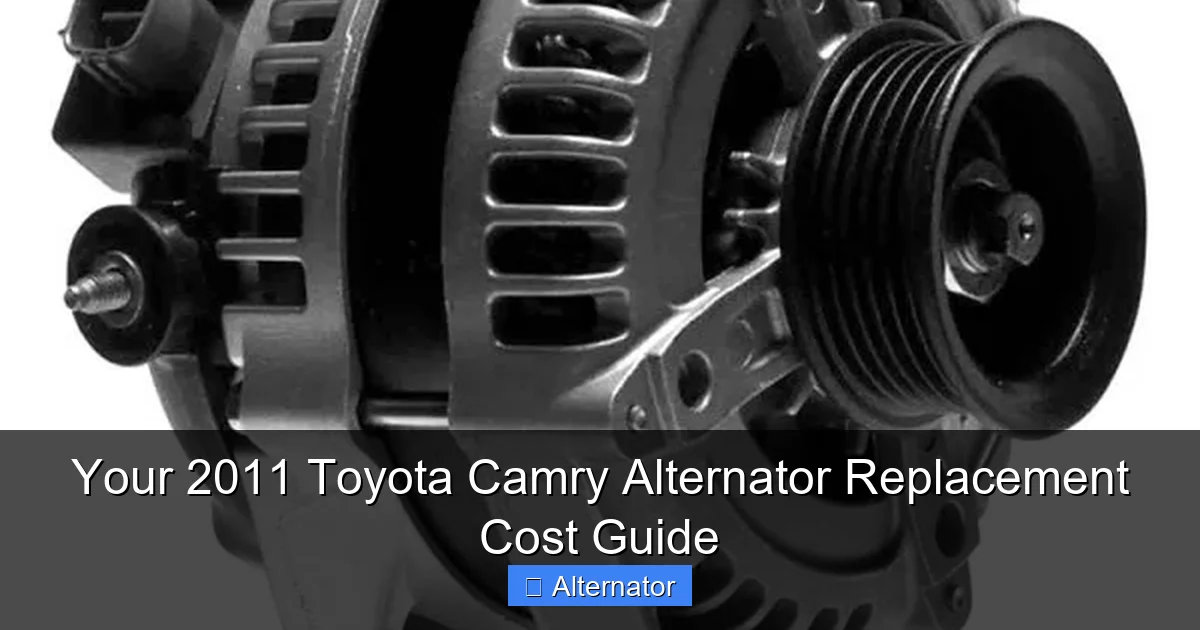 Your 2011 Toyota Camry Alternator Replacement Cost Guide