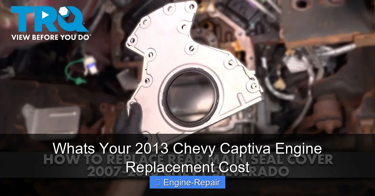 Whats Your 2013 Chevy Captiva Engine Replacement Cost