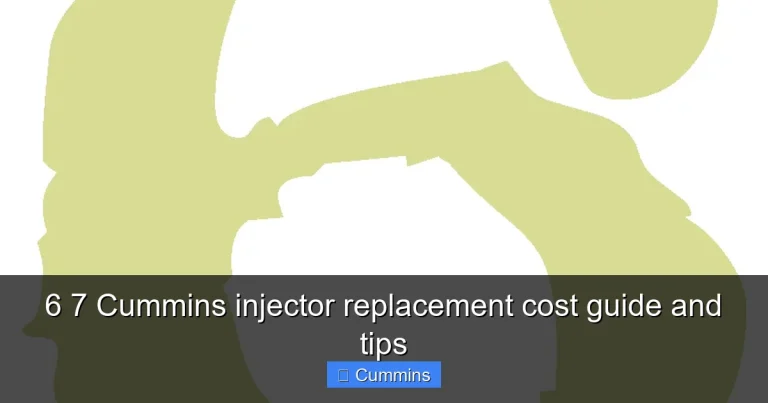 6 7 Cummins injector replacement cost guide and tips