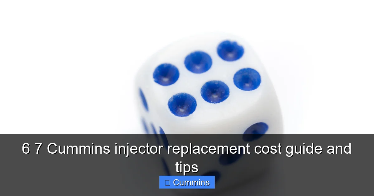 6 7 Cummins injector replacement cost guide and tips