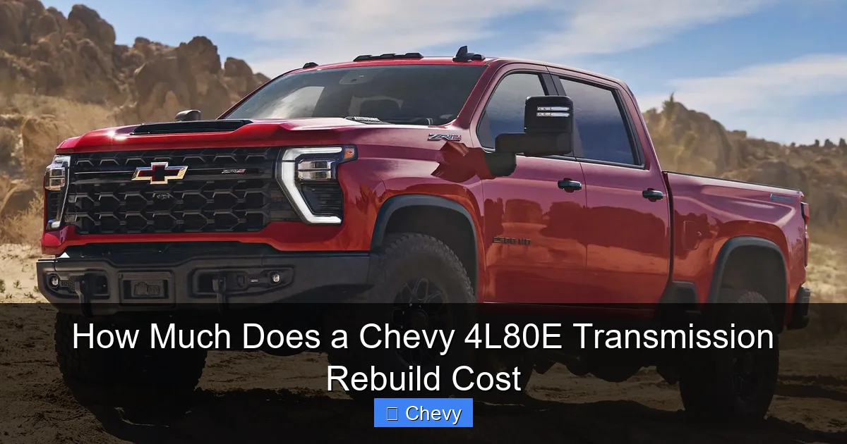 How Much Does a Chevy 4L80E Transmission Rebuild Cost