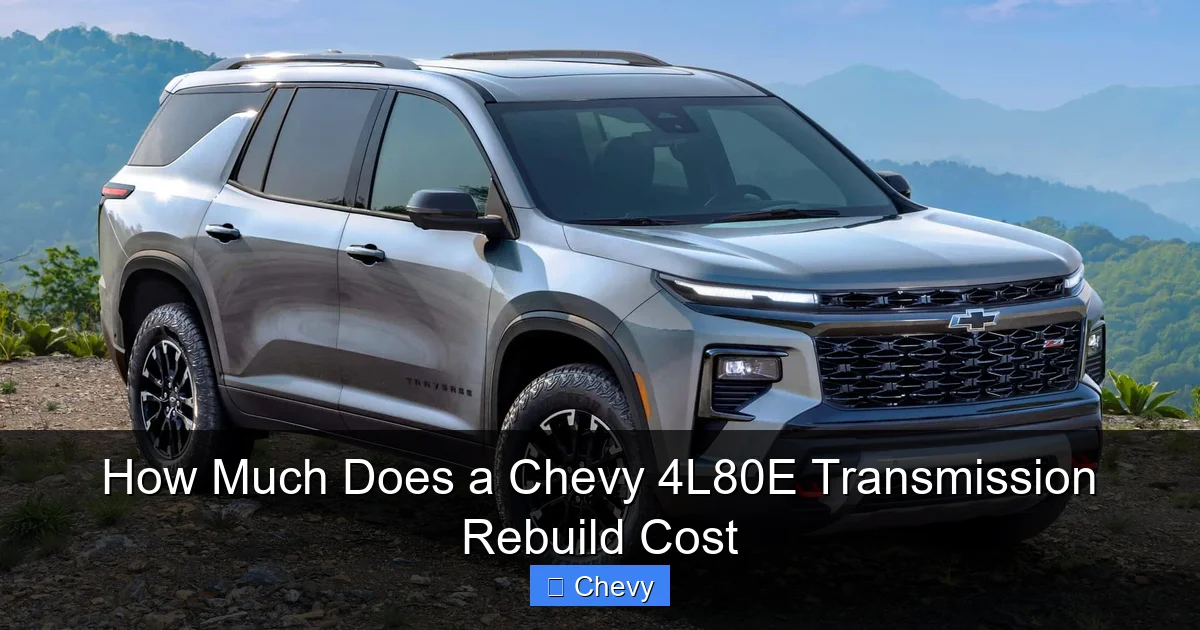 How Much Does a Chevy 4L80E Transmission Rebuild Cost