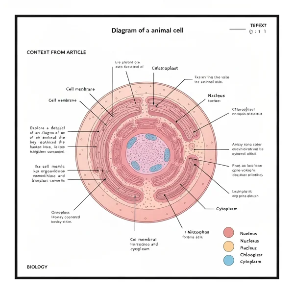 diagram of a animal cell diagram with labeled components and explanations