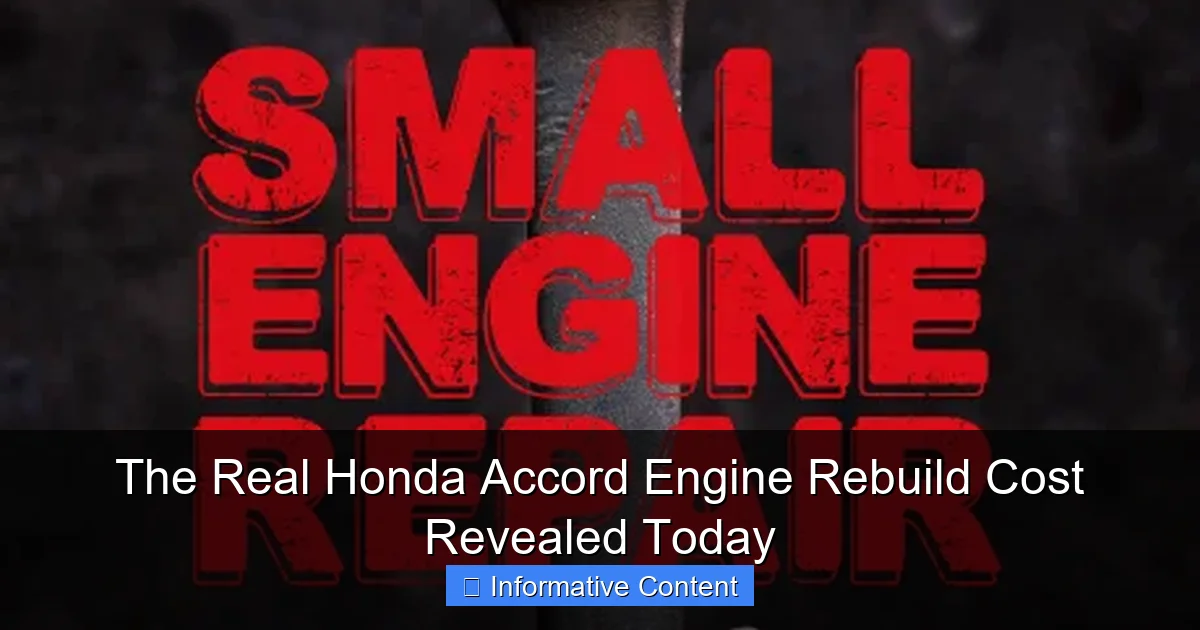 The Real Honda Accord Engine Rebuild Cost Revealed Today