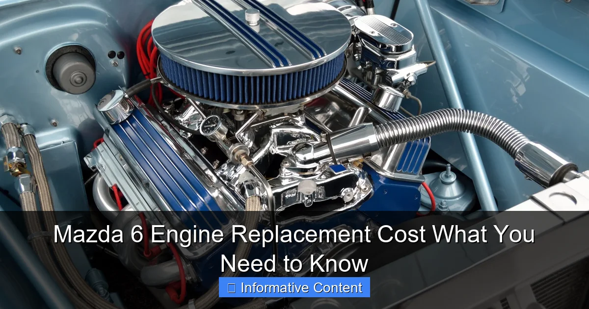 Mazda 6 Engine Replacement Cost What You Need to Know