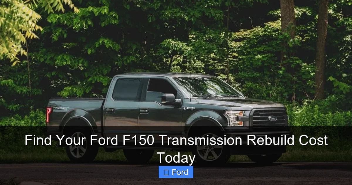 Find Your Ford F150 Transmission Rebuild Cost Today