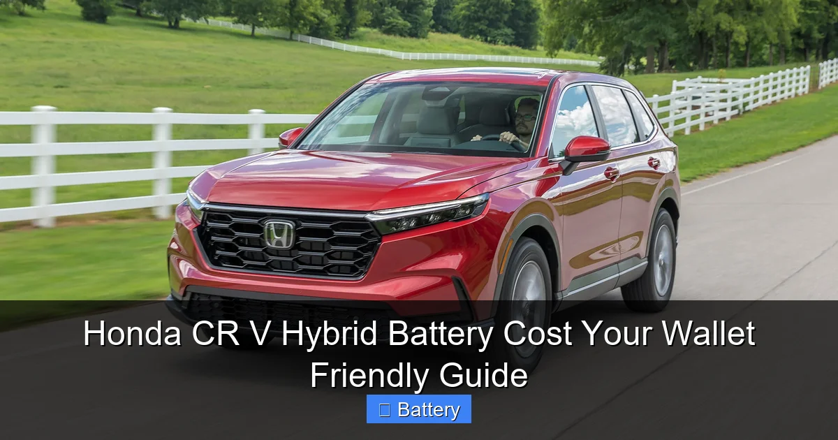 Honda CR V Hybrid Battery Cost Your Wallet Friendly Guide
