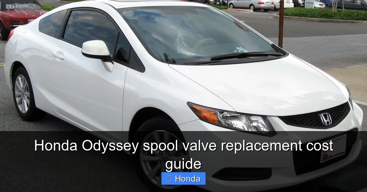 Honda Odyssey spool valve replacement cost guide