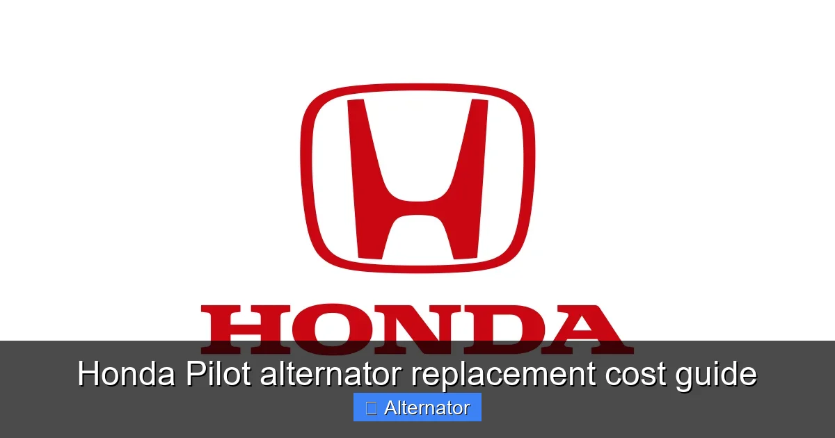 Honda Pilot alternator replacement cost guide