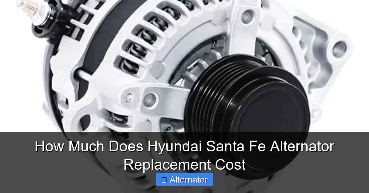 How Much Does Hyundai Santa Fe Alternator Replacement Cost