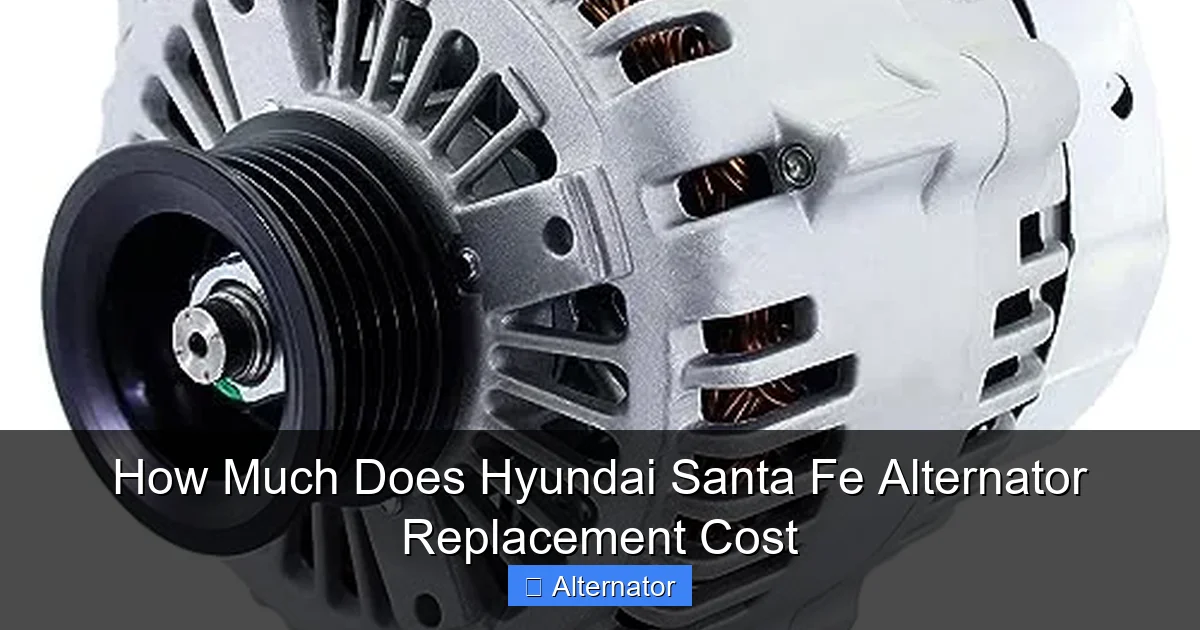 How Much Does Hyundai Santa Fe Alternator Replacement Cost