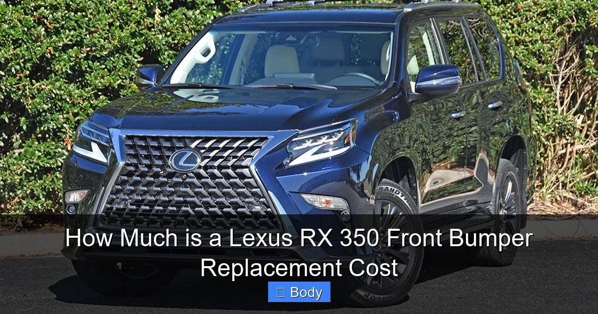 How Much is a Lexus RX 350 Front Bumper Replacement Cost