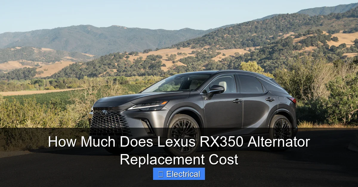 How Much Does Lexus RX350 Alternator Replacement Cost