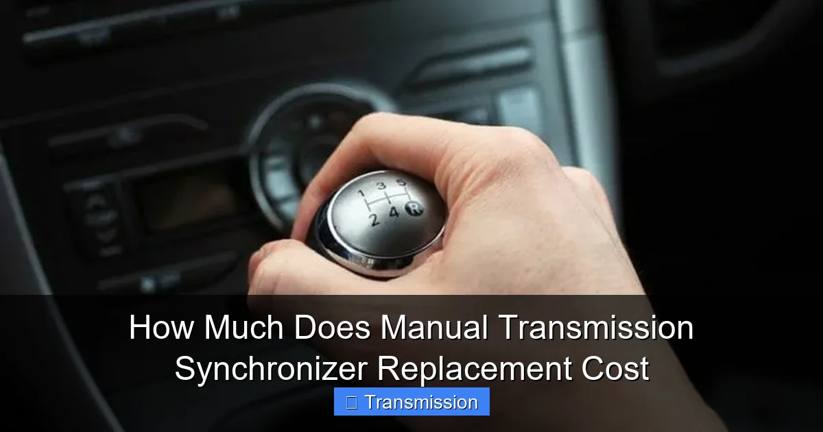 How Much Does Manual Transmission Synchronizer Replacement Cost