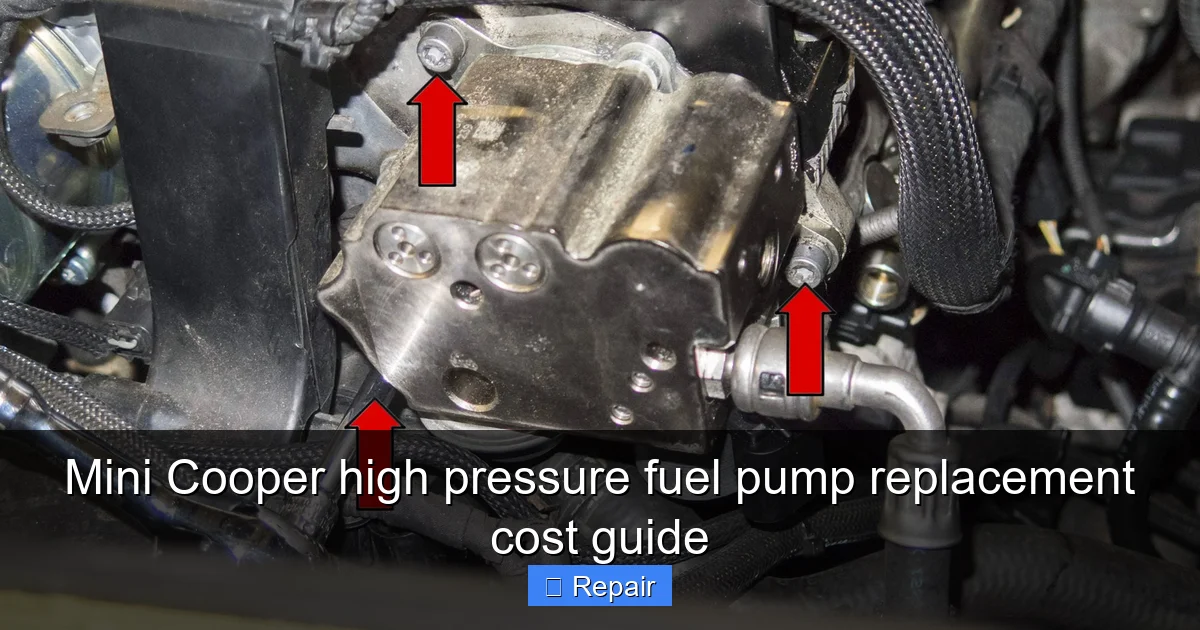 Mini Cooper high pressure fuel pump replacement cost guide