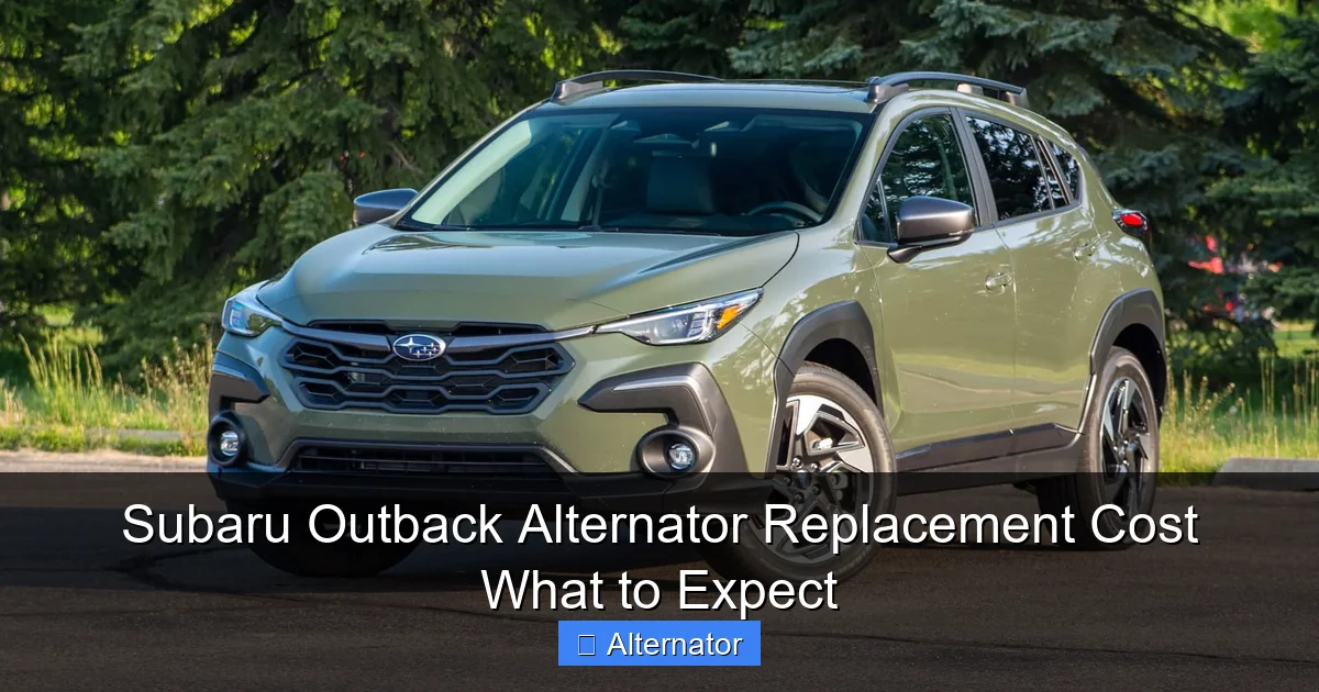 Subaru Outback Alternator Replacement Cost What to Expect