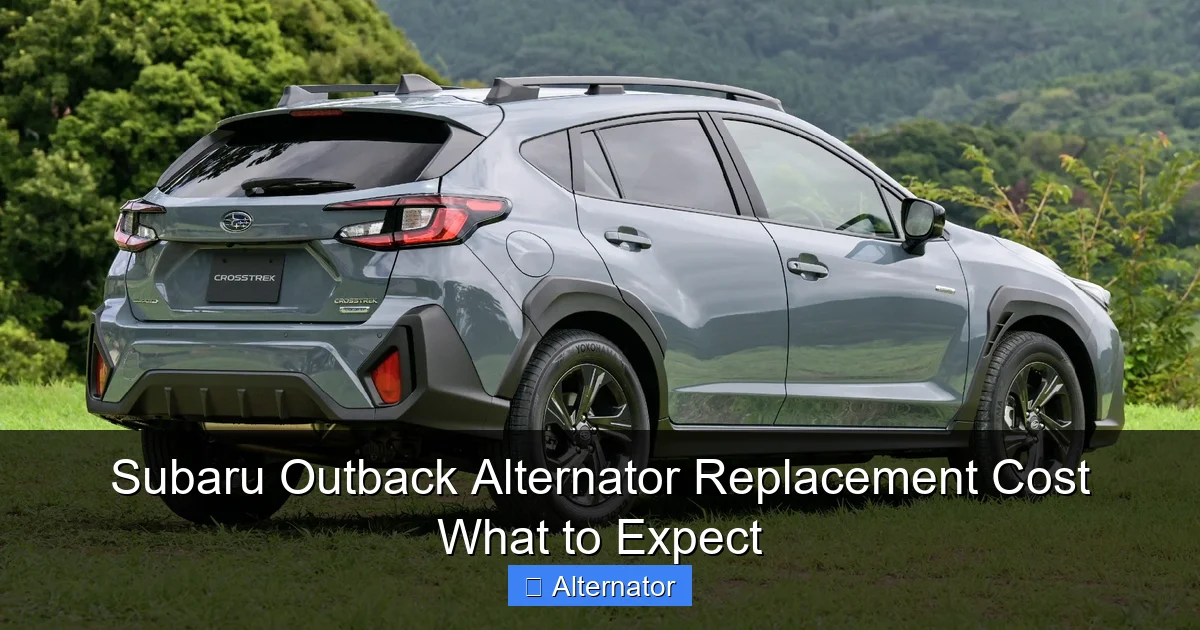 Subaru Outback Alternator Replacement Cost What to Expect
