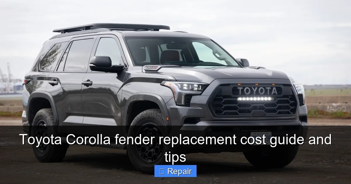 Toyota Corolla fender replacement cost guide and tips
