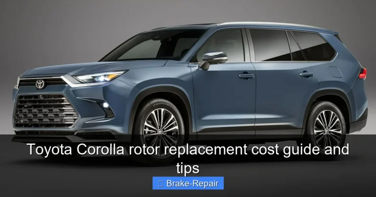 Toyota Corolla rotor replacement cost guide and tips