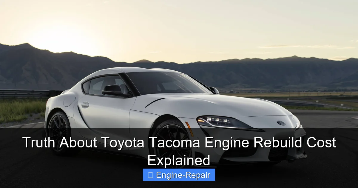 Truth About Toyota Tacoma Engine Rebuild Cost Explained