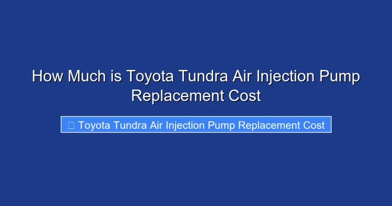 How Much is Toyota Tundra Air Injection Pump Replacement Cost