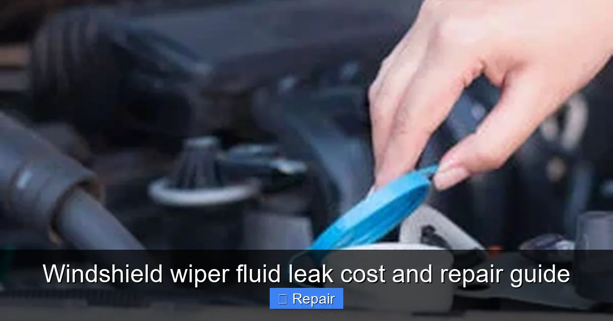 Windshield wiper fluid leak cost and repair guide