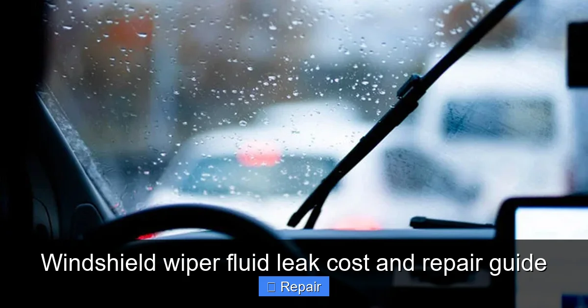 Windshield wiper fluid leak cost and repair guide